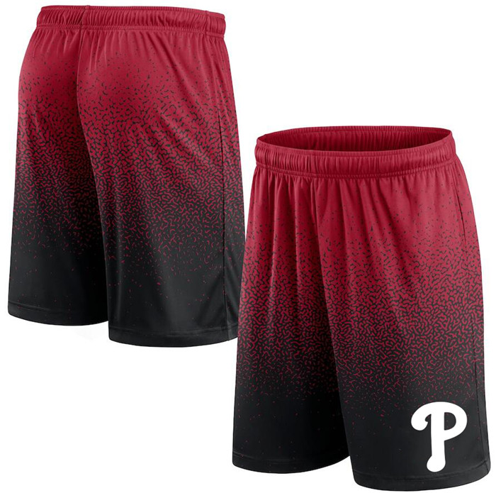 Men's Philadelphia Phillies Black/Red Ombre Shorts - Click Image to Close